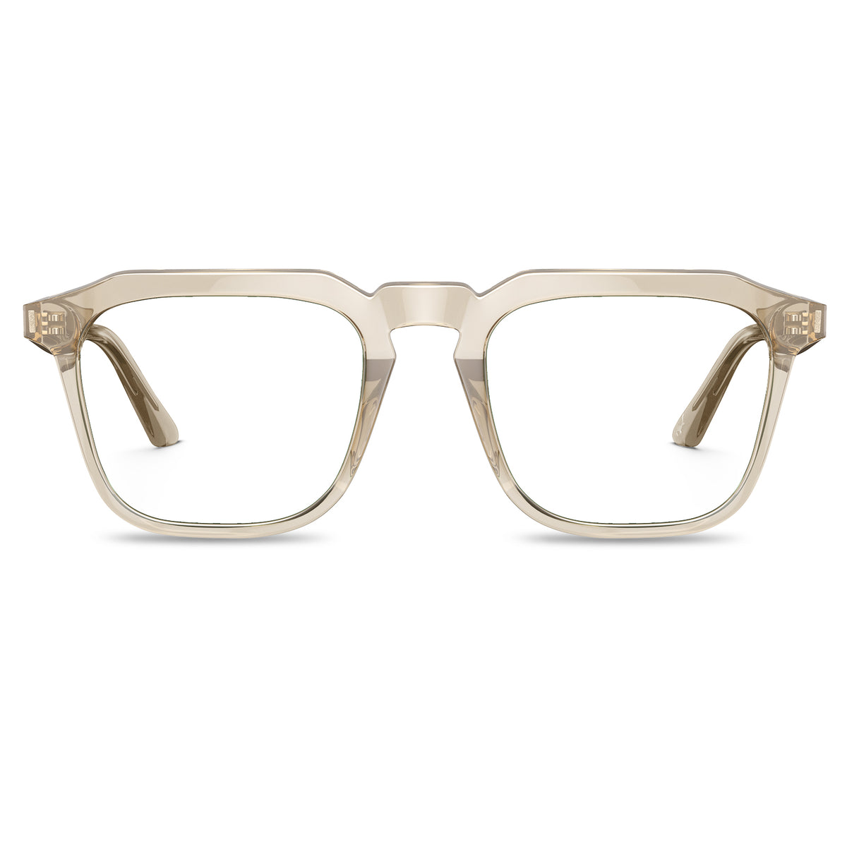 carfia eyeglasses transparent gold frame and clear orange temples Lightweight front