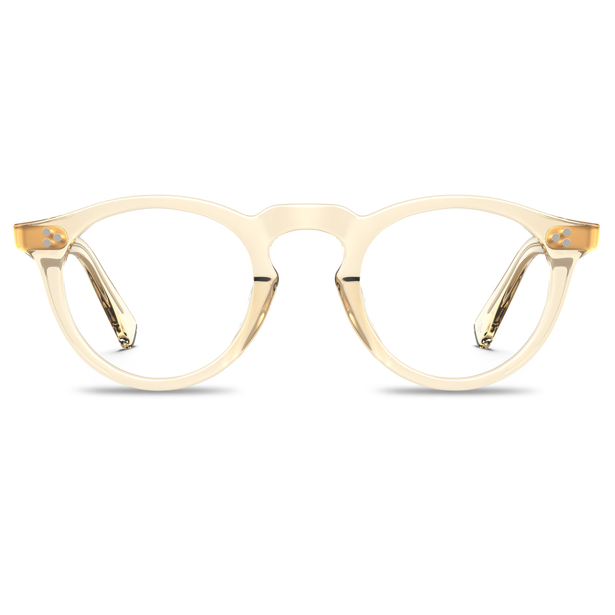 round acetate eyeglasses Mesa CA2306 with metal rivet details Italian design prescription frames front