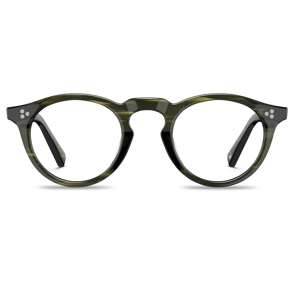 round acetate eyeglasses Mesa CA2306-FC07 with metal rivet details Italian design prescription frames men eyeglasses front