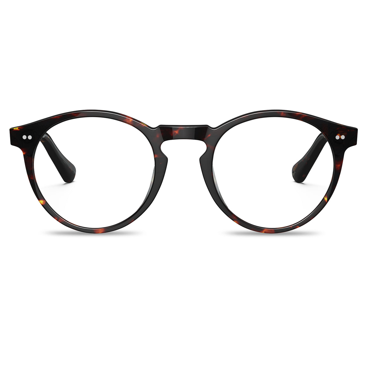 carfia-tortoise-acetate-round-frame-eyeglasses-classic-and-distinct-two-silver-rivets-eyewear-front