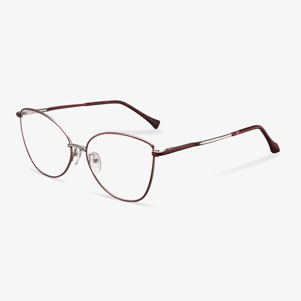 Red Metal Cat Eye Glasses for Women - Quentina | KoalaEye