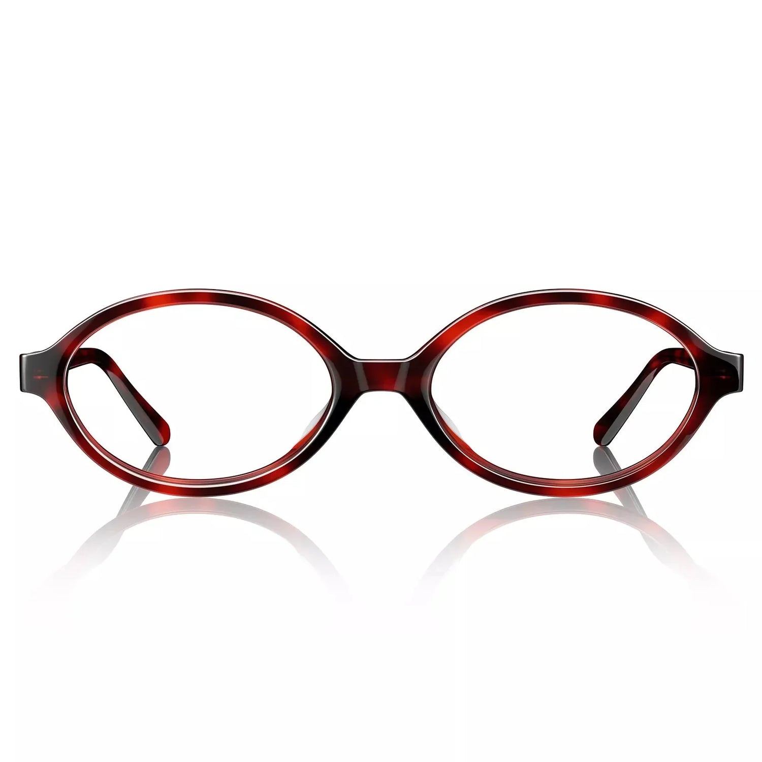 CARFIA Ovalen tortoise acetate oval prescription glasses, front view