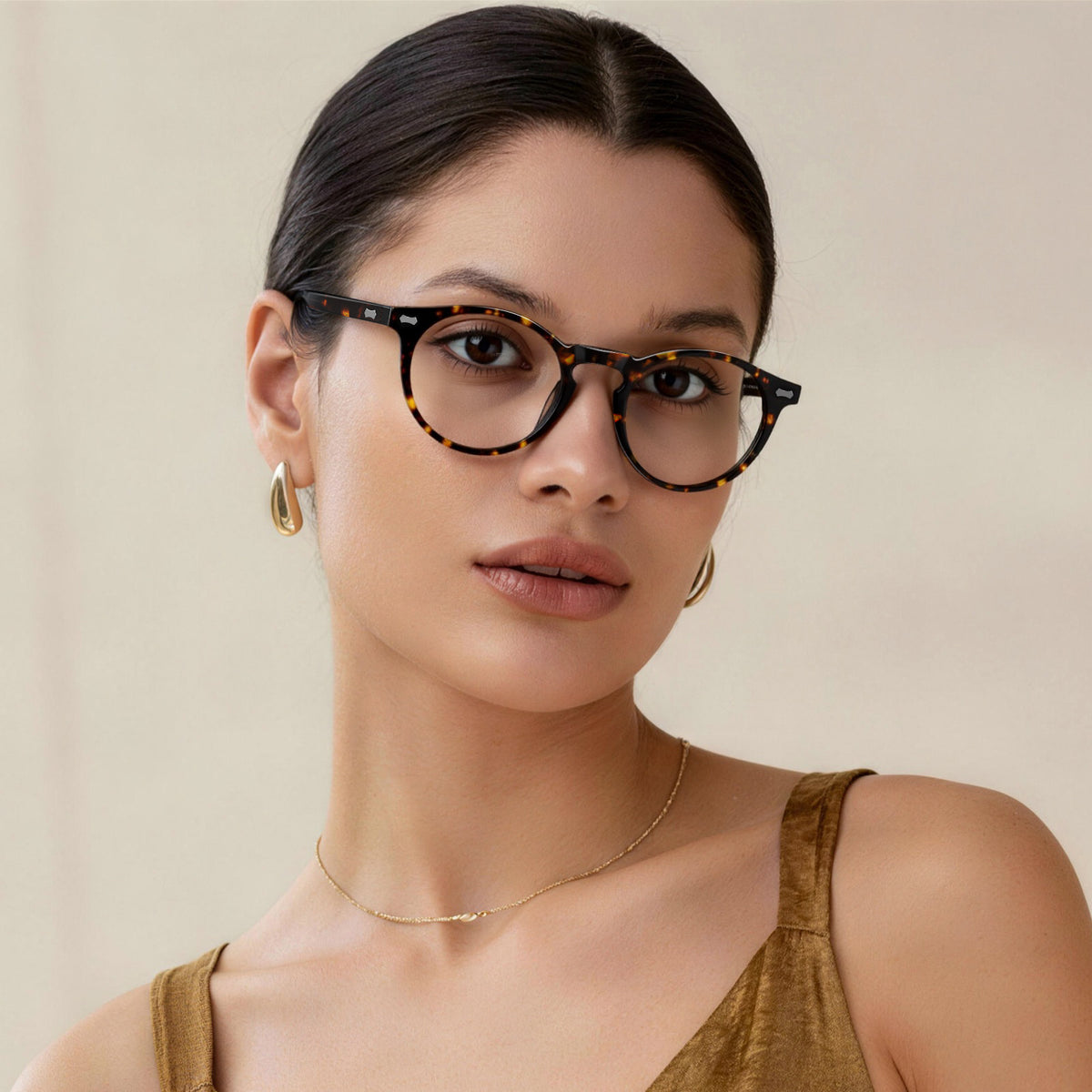 Carfia Concord-FL03 Tortoise Acetate Eyeglasses, Three-Quarter View