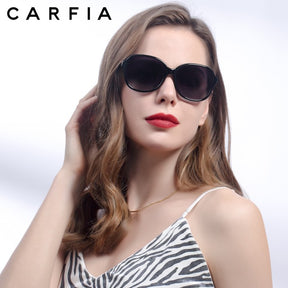 Carfia Acetate Polarized Sunglasses for Women UV Protection Retro Trendy Big Sunnies
