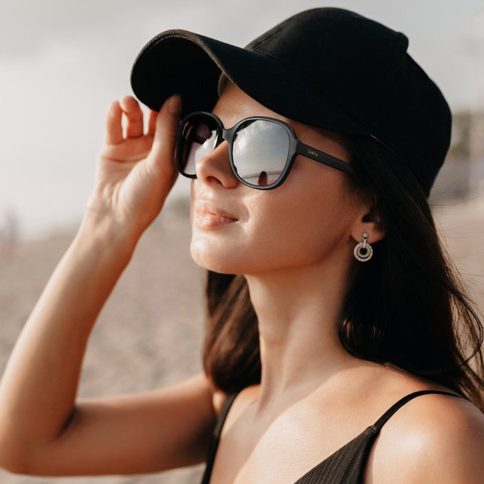 Carfia Acetate Polarized Sunglasses for Women UV Protection Retro Trendy Big Sunnies