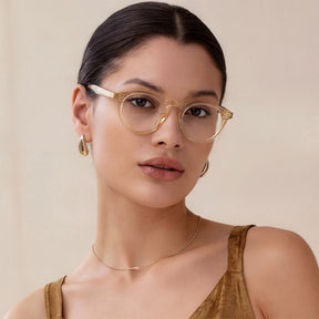  round acetate eyeglasses Mesa CA2306-FC05 with metal rivet details Italian design prescription frames women lifestyle