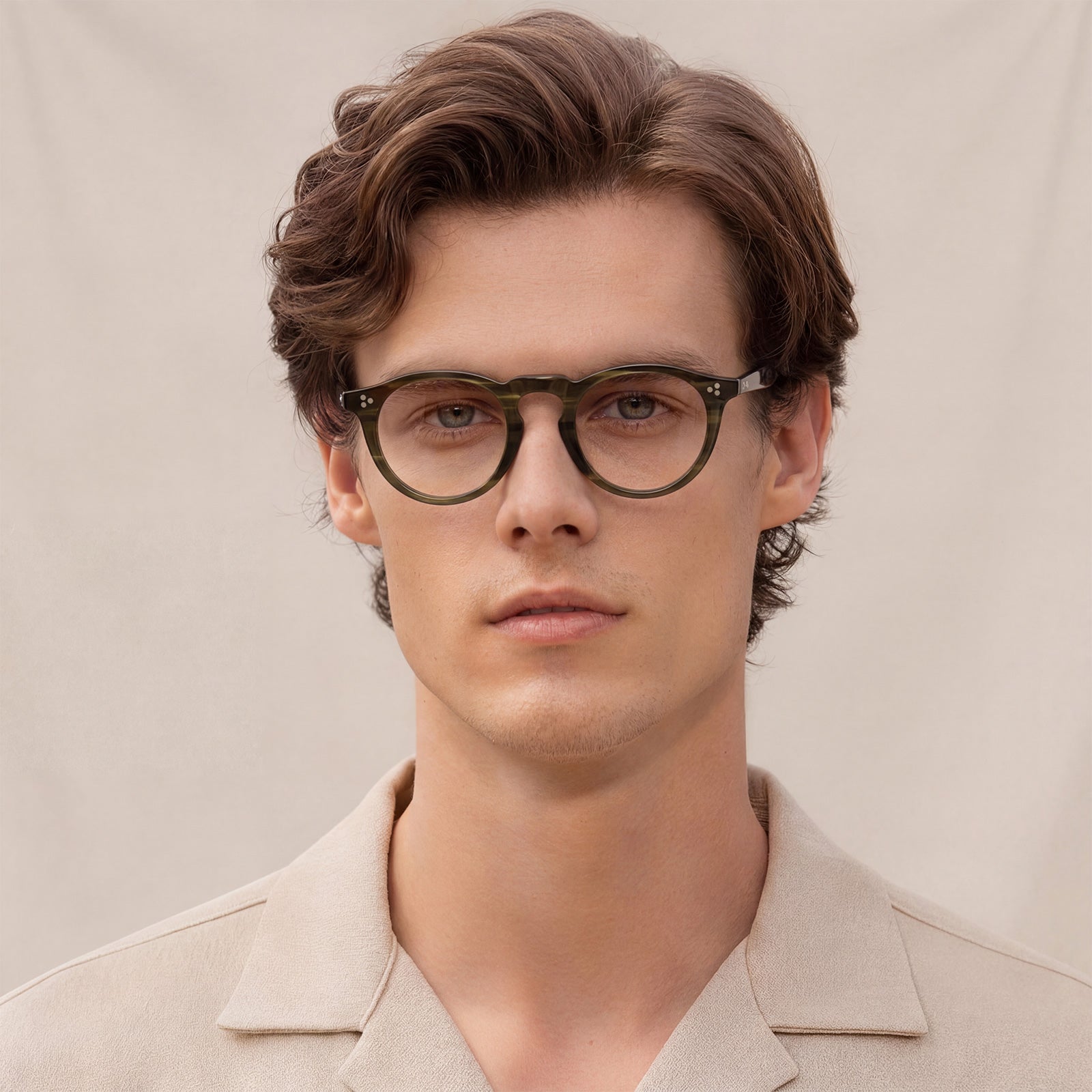  round acetate eyeglasses Mesa CA2306-FC07 with metal rivet details Italian design prescription frames men eyeglasses lilifestyle