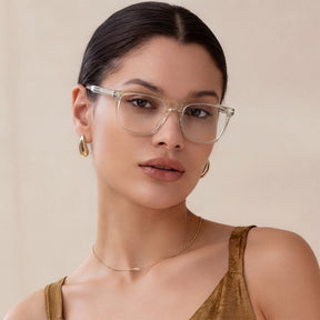 Italian acetate  gold clear prescription-blue light unisex designer eyewear wo
men-lifestyle