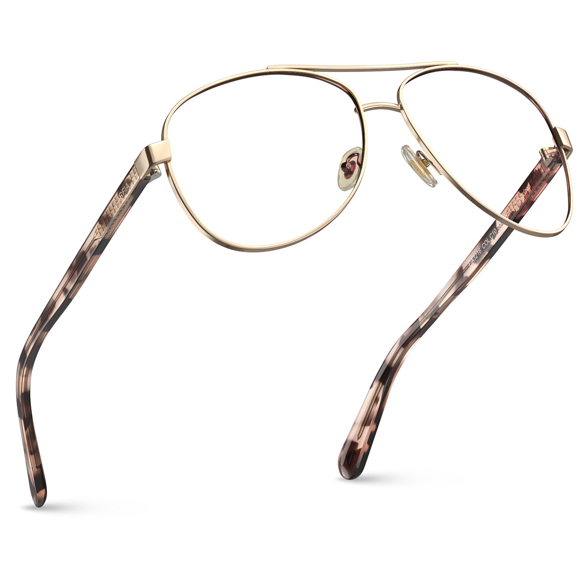 Carfia Poptart-FC10 Gold Aviator Eyeglasses for Unisex, Additional View