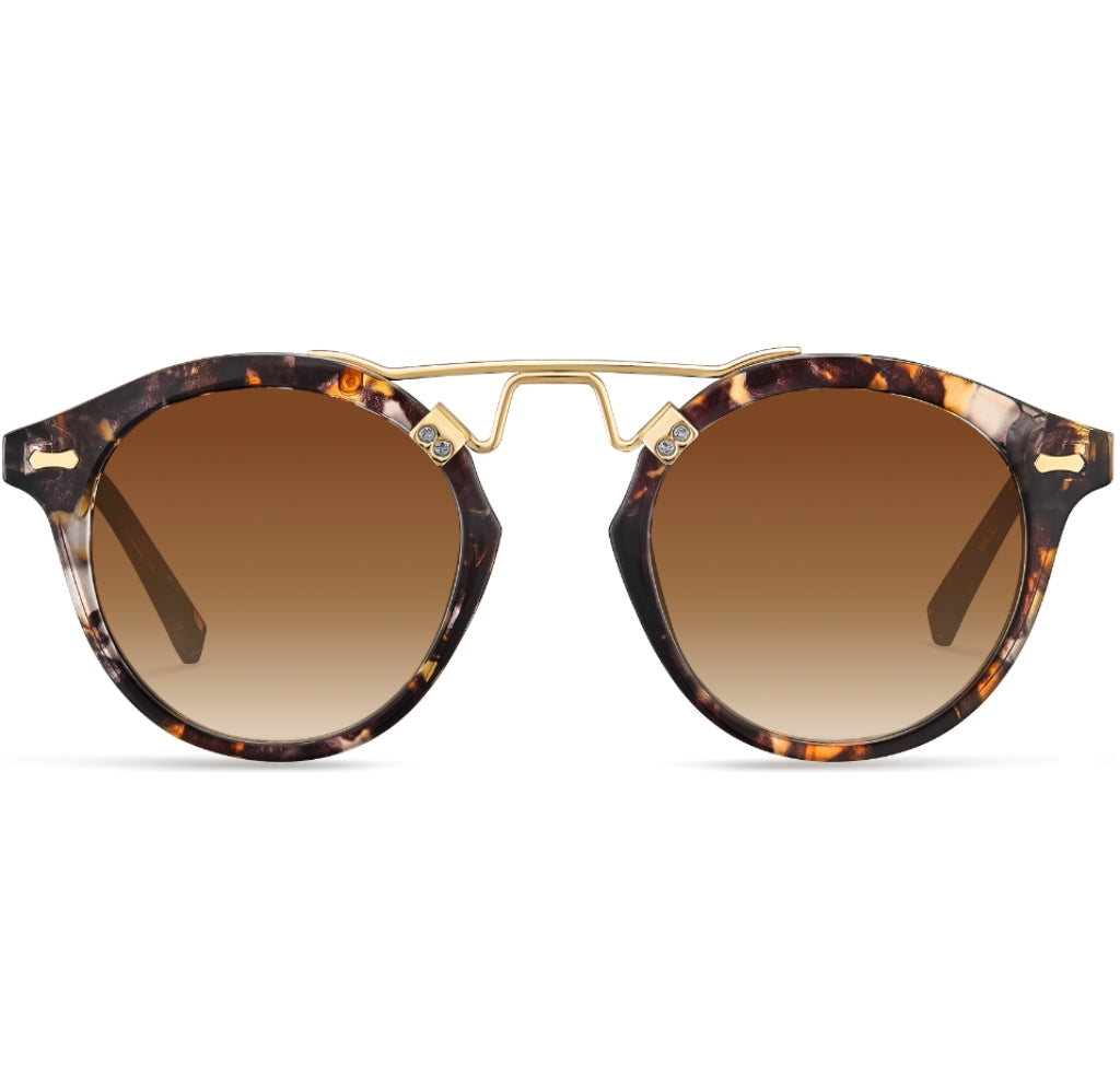Carfia AvonPark-C6-RX Tortoise Acetate Heart Polarized Eyeglasses for Women Front View