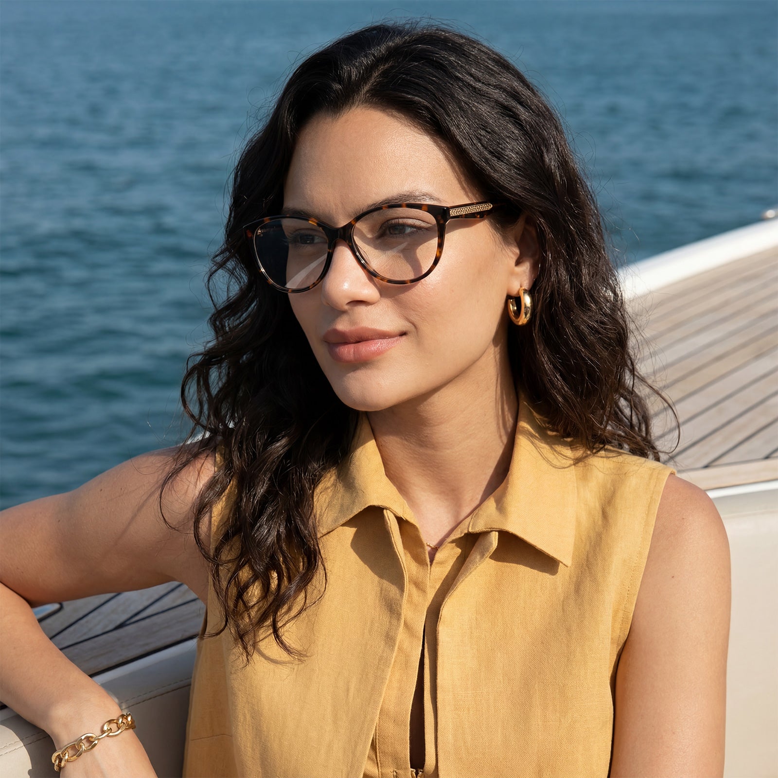 Carfia Barrie-FC02 Tortoise Acetate Cat-Eye Prescription Eyeglasses for Women, lifestyle View