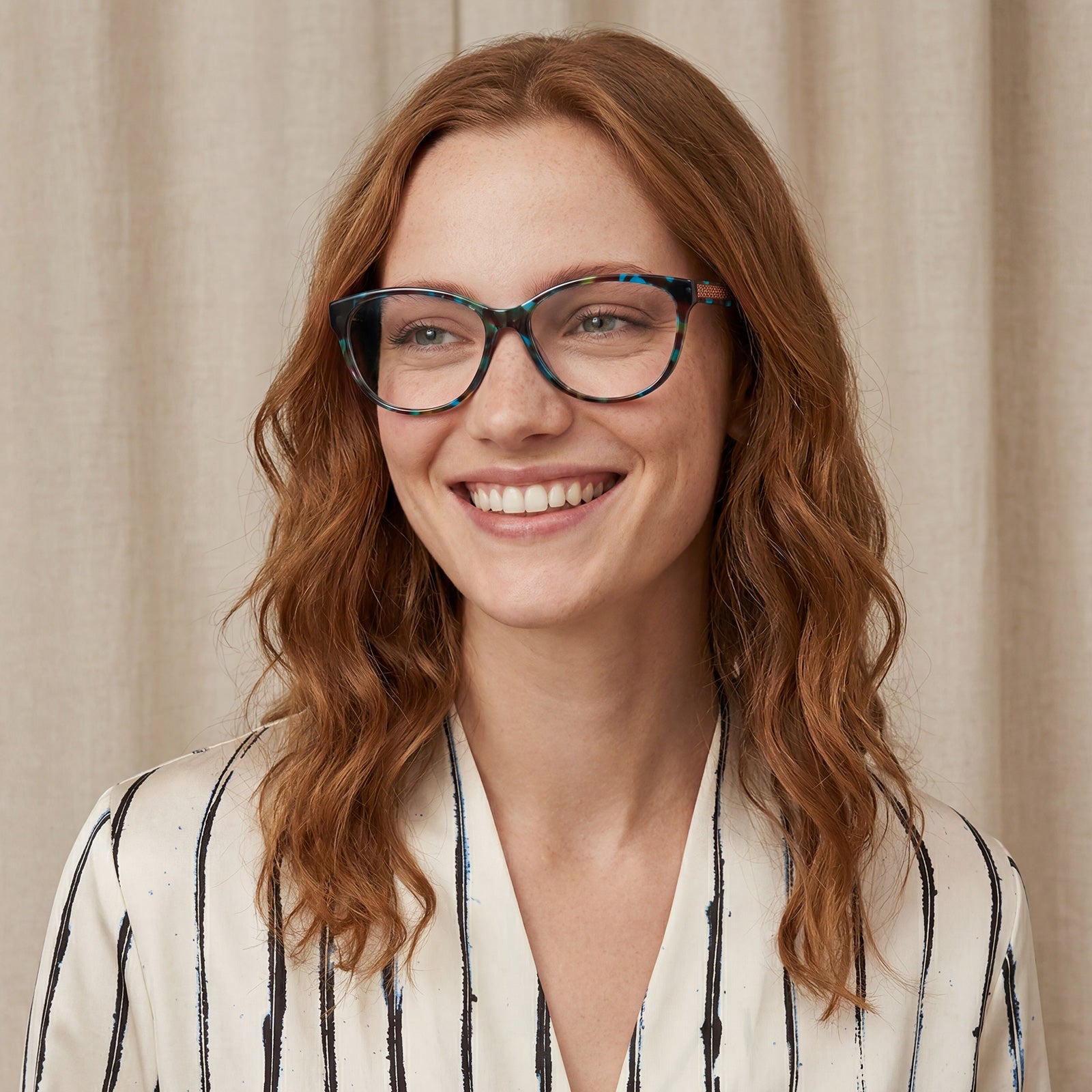 Carfia Barrie-FC06 Blue Acetate Cat-Eye Eyeglasses for Women, lifestyle View