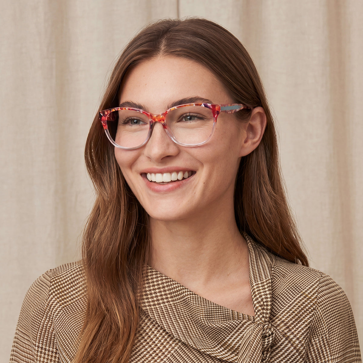 Carfia Barrie-FC09 Pink Cat-Eye Eyeglasses for Women, model View