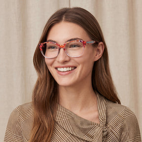 Carfia Barrie-FC09 Pink Cat-Eye Eyeglasses for Women, model View