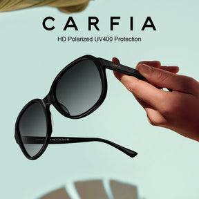 Carfia Acetate Polarized Sunglasses for Women UV Protection Retro Trendy Big Sunnies