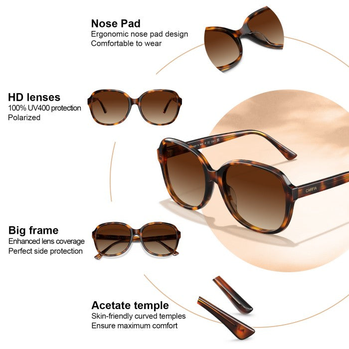 Carfia Sun Glasses for Women  Acetate Eyewear