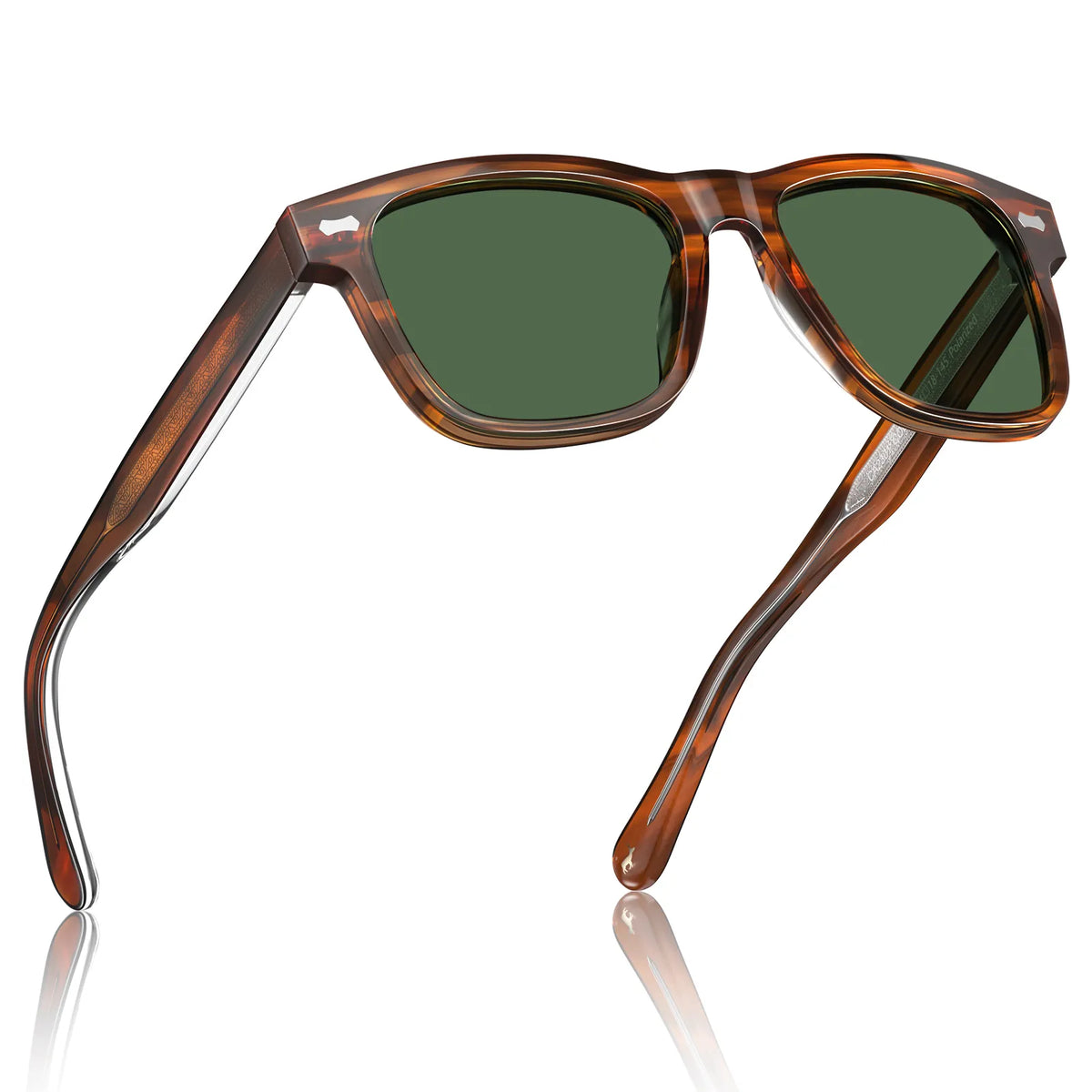 Carfia Eugene-C09 Acetate Heart Polarized Sunglasses for Men, Detail View
