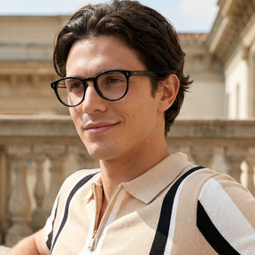 CA2307-01 MEN eyeglasses carfia round black eyewear model fashion