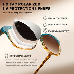 carfia fashion women sunglasses cat eye eyewear polarlized uv protection