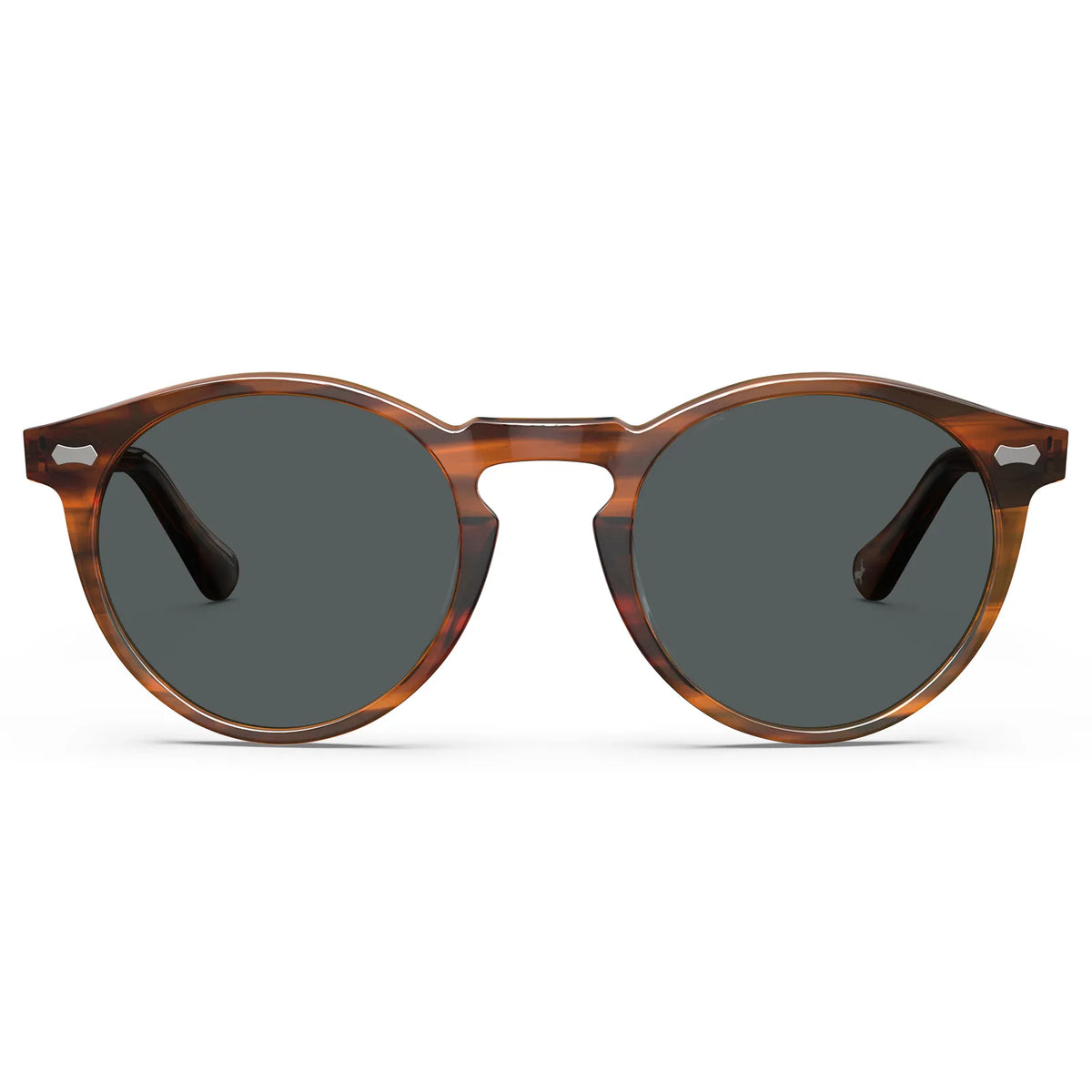 Transparent Gray Frame Gray Lens Pantos Round Sunglasses | CARFIA