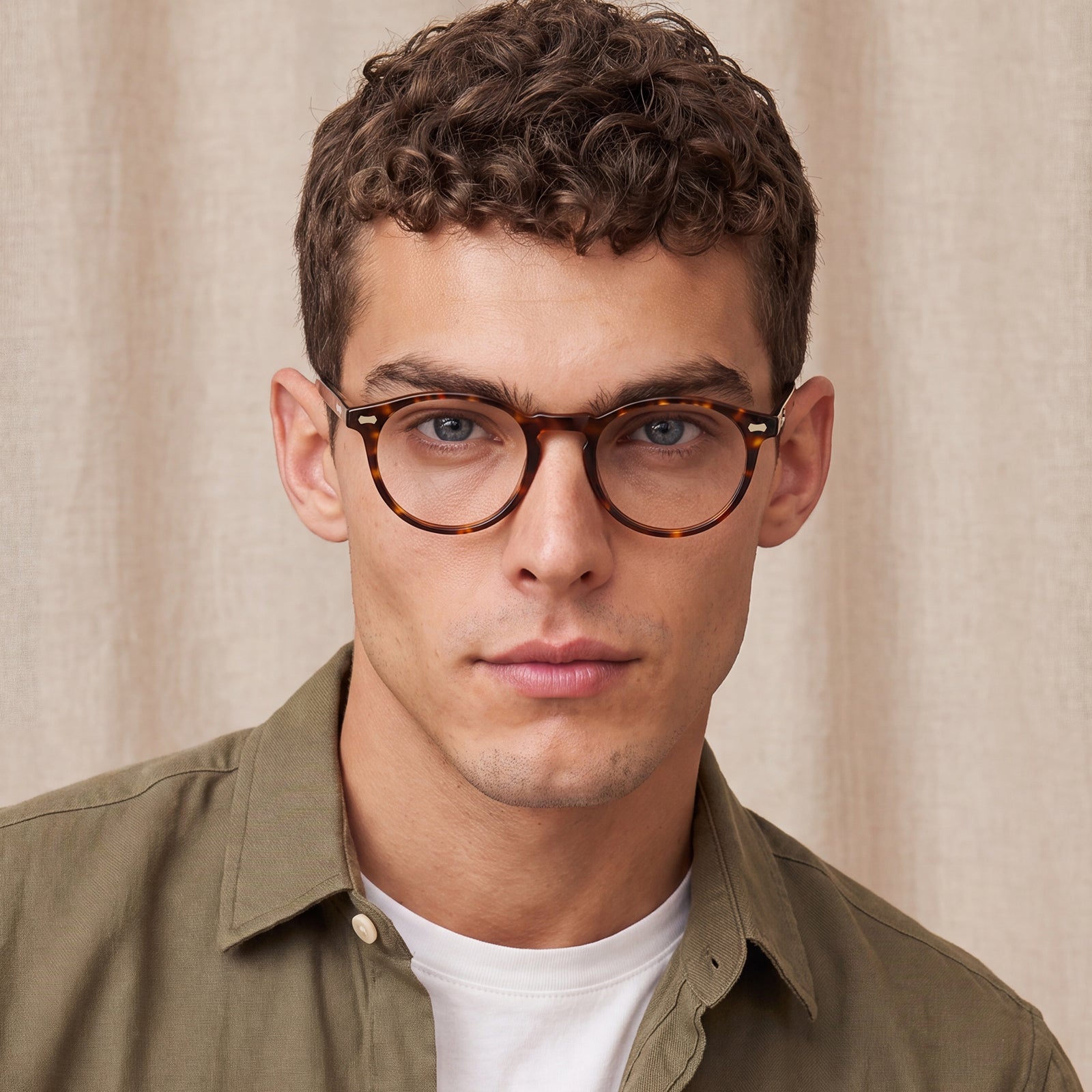 Carfia CA5288 Concord Round Tortoise Eyeglasses  men model