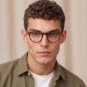 Carfia CA5288 Concord Round Tortoise Eyeglasses  men model