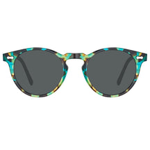 Blue Tortoise Frame Prescription Round Sunglasses CARFIA eyewear front