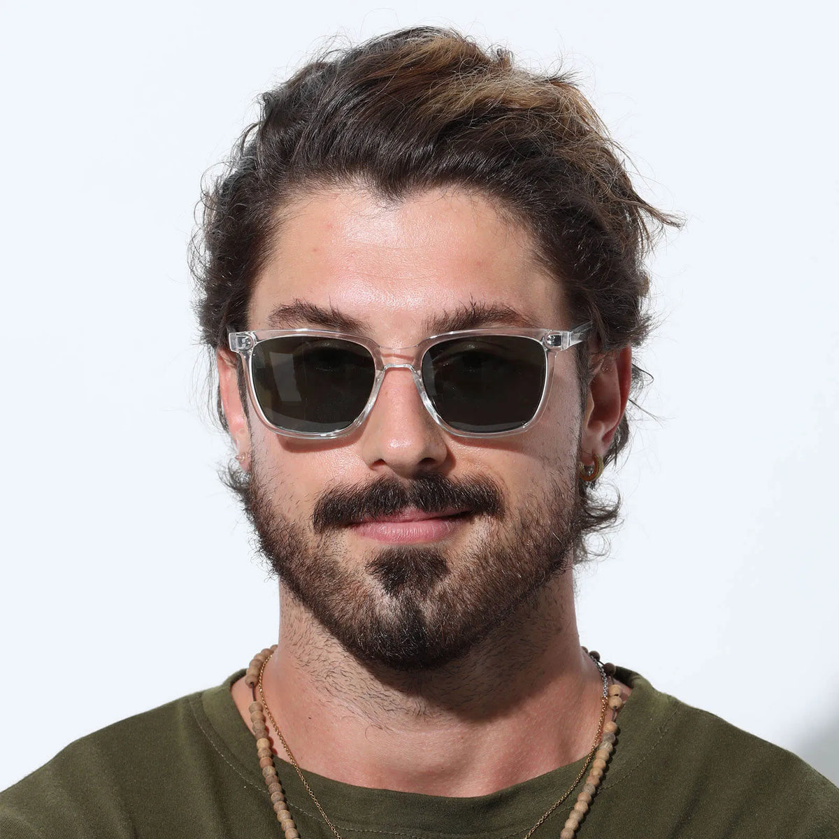Carfia Kenosha-L12 Clear Acetate Heart Polarized Sunglasses for Men, Lifestyle
