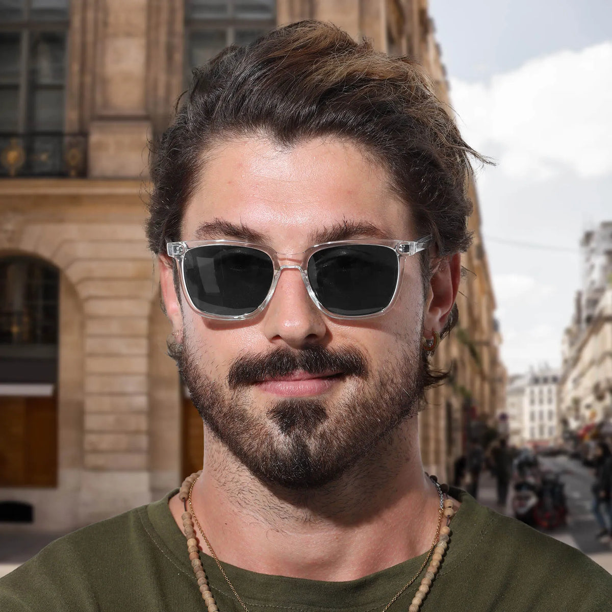 Carfia Kenosha-L17 Clear Acetate Heart Polarized Sunglasses for Men, Lifestyle