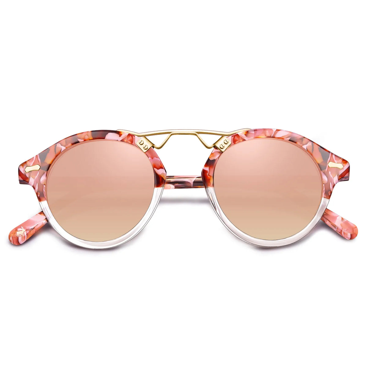 Carfia AvonPark-C15 Pink Heart Polarized Sunglasses for Women, Three-Quarter View