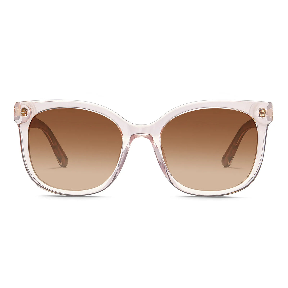 Women\'s Pink/Tan Ombre and Grey Cat-Eye Sunglasses with Clear Accents Womens Exaggerated Translucent Cat Eye Sunglasses Color  main image 4