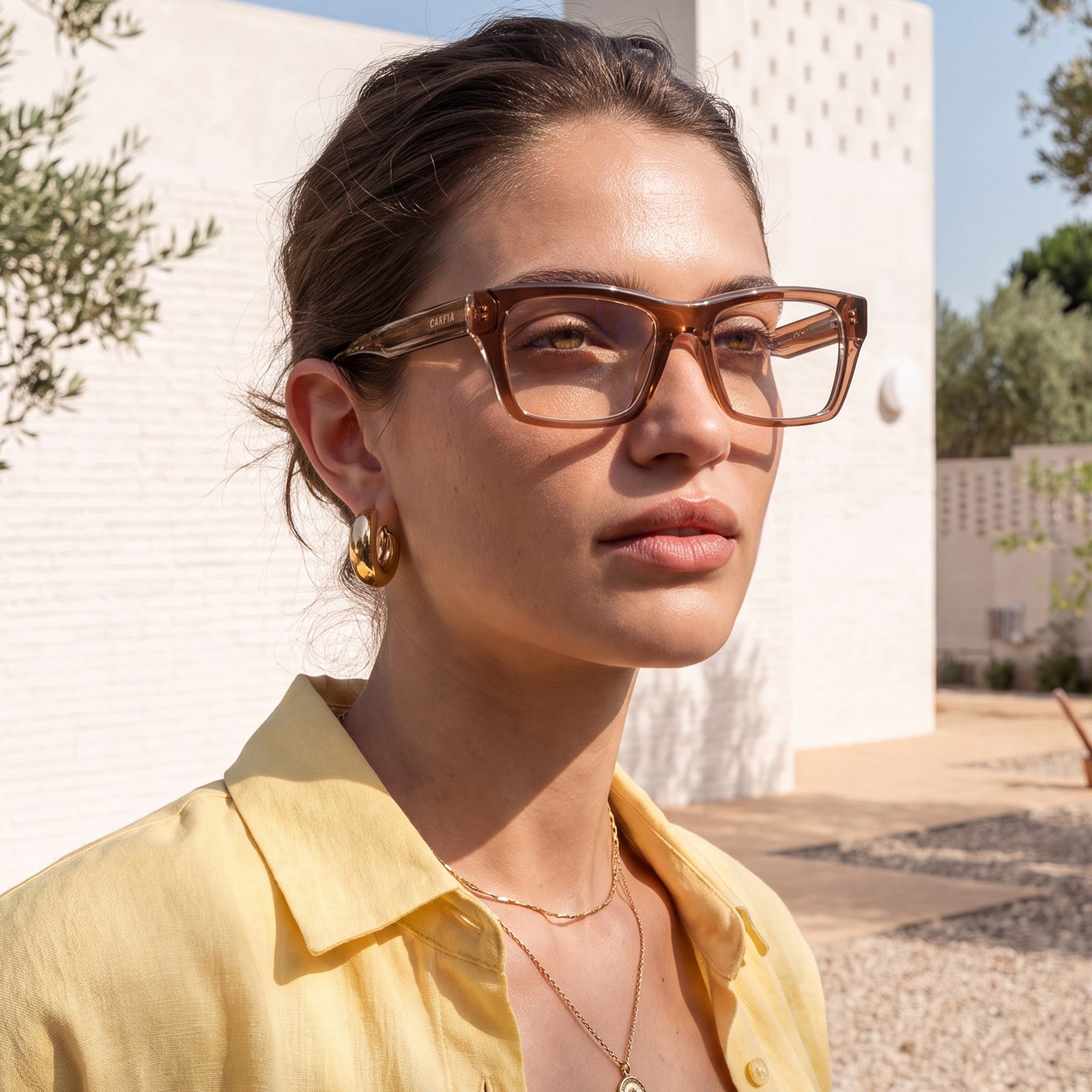 Carfia Prescription Eyeglasses Brown Italian Acetate Frames CA5408-C02-For Women eyewear women lifestyle