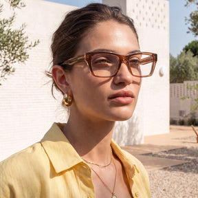 Carfia Prescription Eyeglasses Brown Italian Acetate Frames CA5408-C02-For Women eyewear women lifestyle