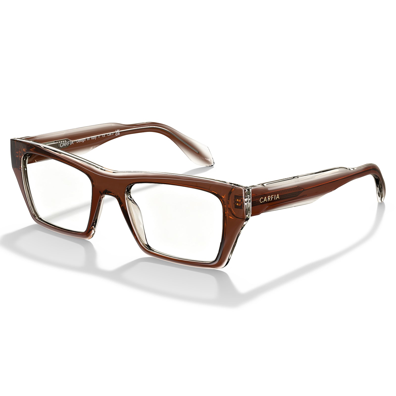 Carfia Prescription Eyeglasses Brown Italian Acetate Frames For Women eyewear angle