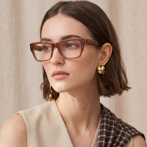 Carfia Prescription Eyeglasses Brown Italian Acetate Frames For Women eyewear women model