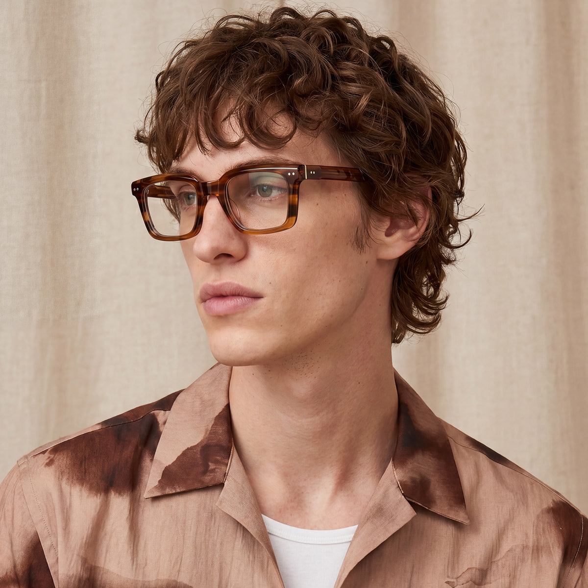 Arnect Square Tortoiseshell carfia prescription Eyeglasses Timeless Style Meets Italian Craftsmanship men model