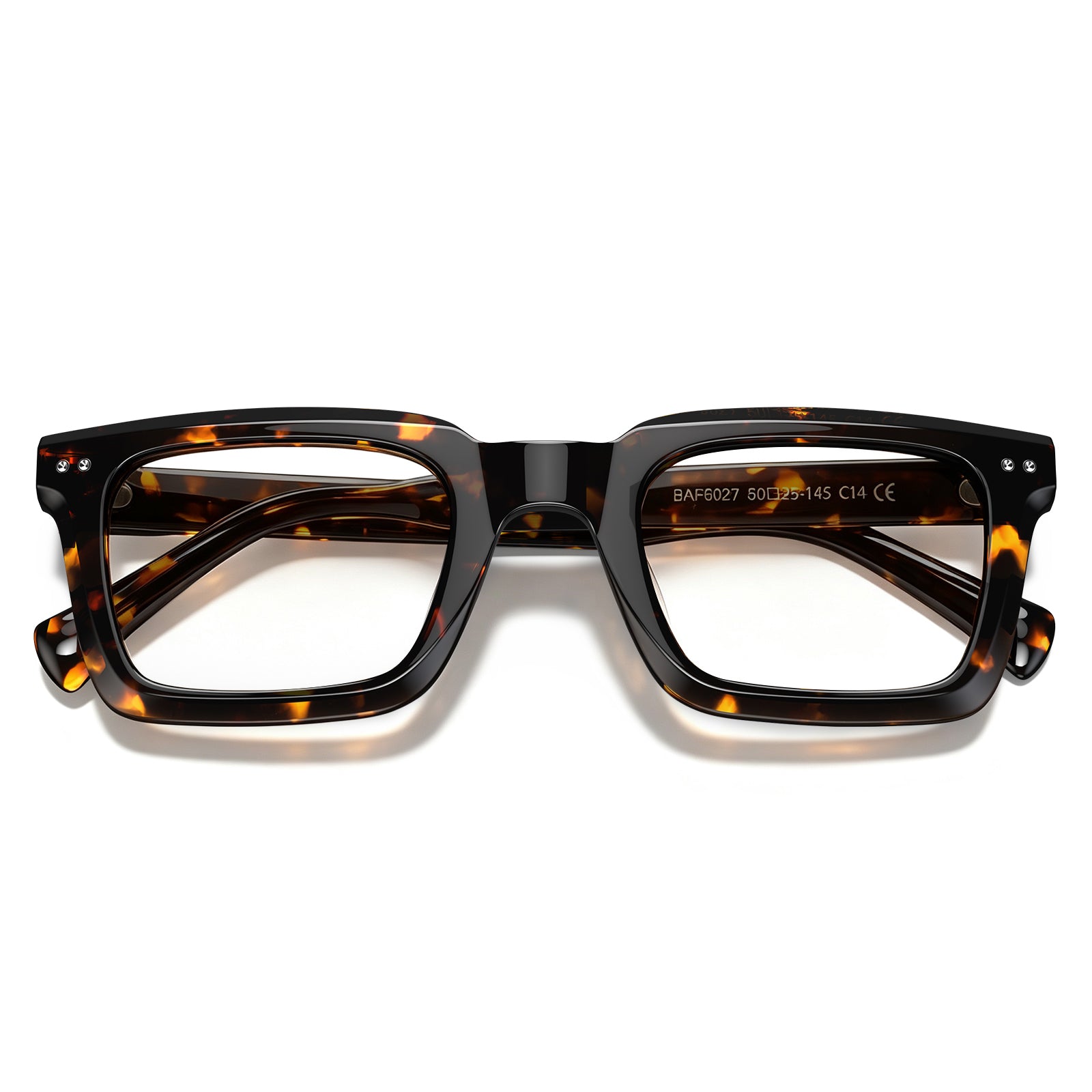 Square Tortoiseshell Eyeglasses Italian Acetate Prescription Frames flod