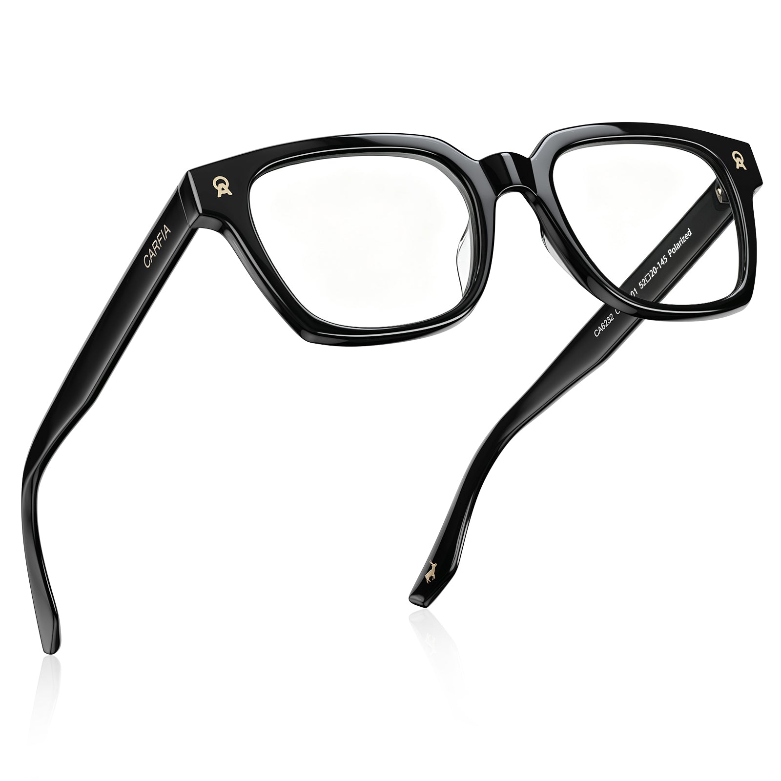 carfia Premium Italian Acetate Eyeglasses Timeless Black Frame Design fly