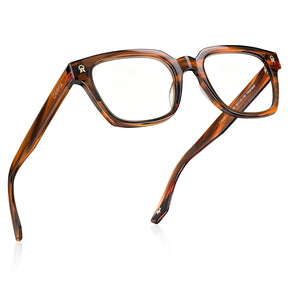 CARFIA Camet Rectangular Eyeglasses  Italian-Designed Brown Acetate Frame  fly