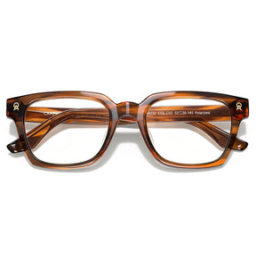 CARFIA Camet Rectangular Eyeglasses – Italian-Designed Brown Acetate Frame   fold  