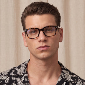 Tortoise Acetate Eyeglasses Italian Designer Frames CARFIA Eyewear men model