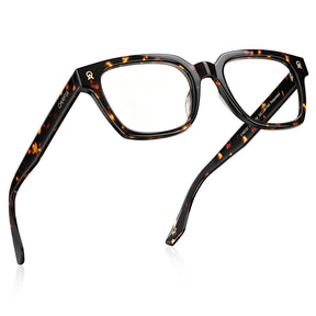 CARFIA Camet Rectangular Eyeglasses  Italian Designed Dark Tortoise Acetate Frames fly