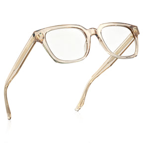 CARFIA Camet Rectangular Eyeglasses  Italian Designed Dark gold Acetate Frames fly