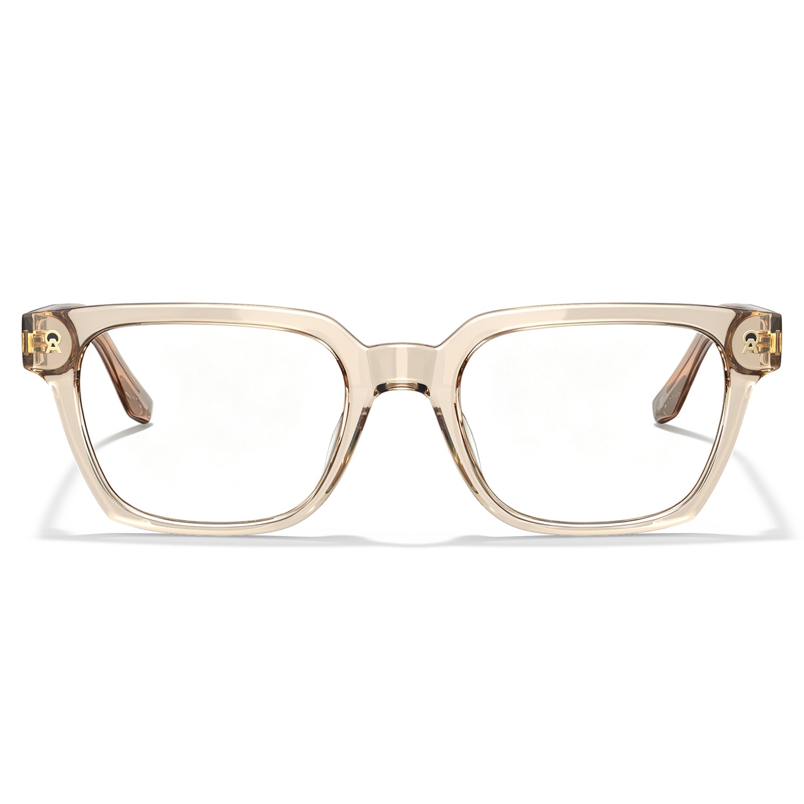 CARFIA Camet Rectangular Eyeglasses  Italian Designed Dark gold Acetate Frames front