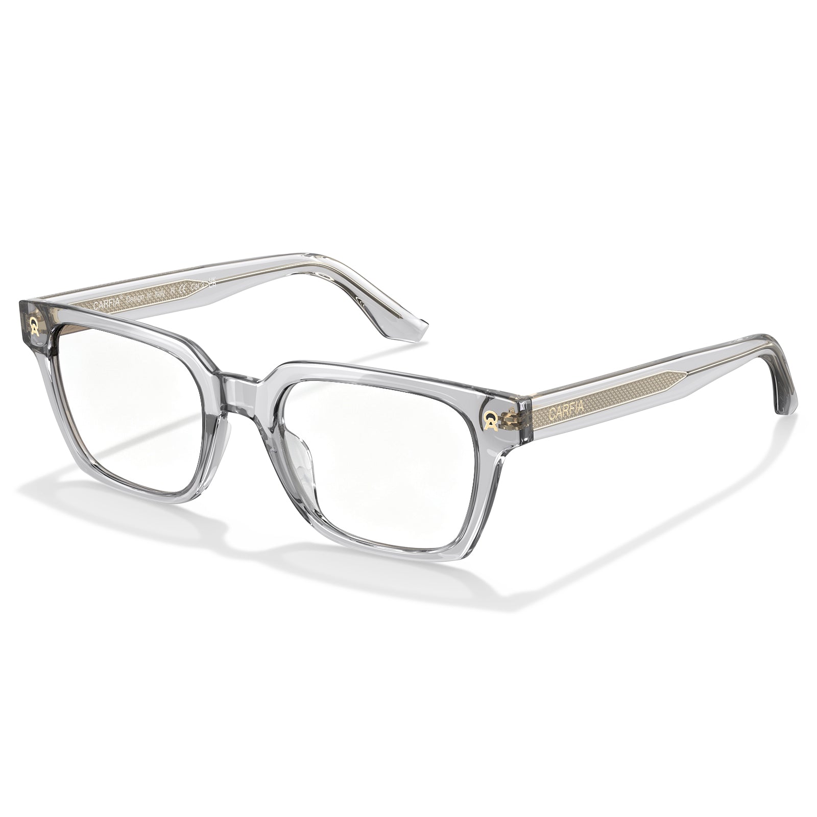 CARFIA Camet Rectangular Eyeglasses Italian-Designed Clear Acetate Frames for men angle