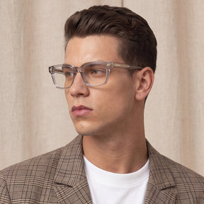CARFIA Camet Rectangular Eyeglasses Italian-Designed Clear Acetate Frames for men lifestyle