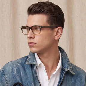 CARFIA Camet CA6232-C09 Rectangular Eyeglasses Italian-Designed Striped Acetate Frames men lifestyle