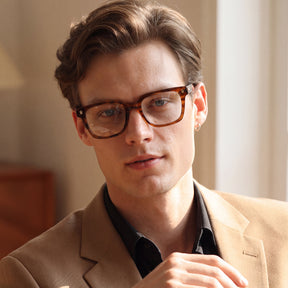 CA6232 CARFIA Camet Rectangular Eyeglasses – Italian-Designed Brown Acetate Frame  men lifestyle
