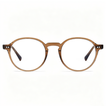 CARFIA  Crystal Clear Acetate Eyeglasses Italian-Inspired  glassees clear  brown front