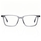 CARFIA Martia transparent grey square eyeglasses – lightweight acetate full-rim frame, front view